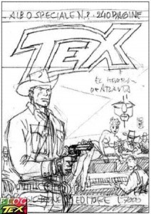Esboço de capa do Tex Gigante O Homem de Atlanta