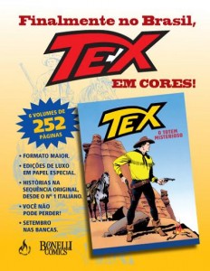 Anúncio do novo lançamento do Tex a cores