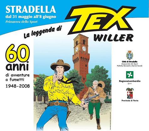 Póster da mostra de Stradella dedicada aos 60 anos de Tex