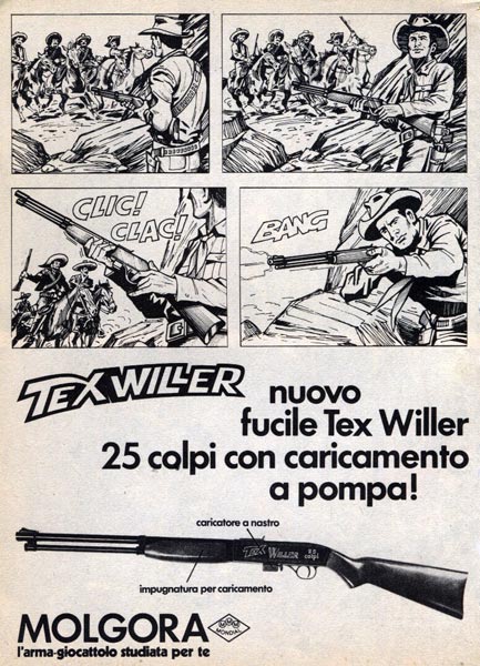 Anúncio da espingarda Tex Willer
