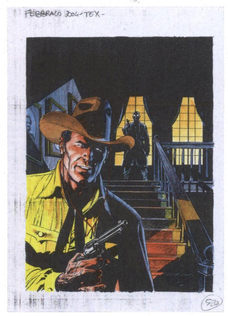 Capa de Tex italiano # 520 - Agguato a mezzanotte (desenho colorido)