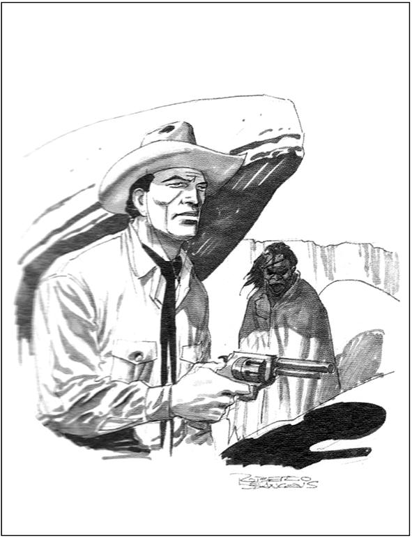 Desenho alternativo nº 1 para capa do Tex Gigante de Roberto De Angelis