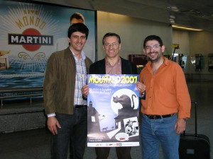 José Carlos Francisco, Fabio Civitelli e Carlos Rico no aeroporto de Lisboa