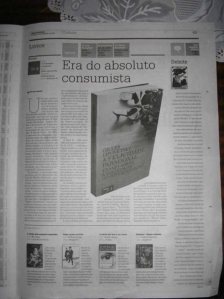 Tex em destaque no Jornal de Notícias - 16-09-2007