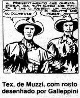 Tex de Muzzi com rosto desenhado por Galleppini