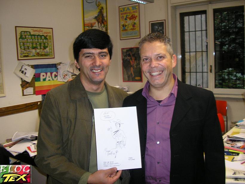 José Carlos e Moreno com o desenho de Tex