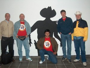 Gianni, Ivano, José Carlos, Sergio e Marco com o Tex de Lígia Portovedo