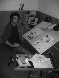 André Caliman no seu estúdio