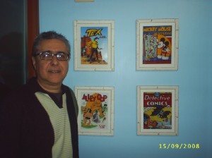 Paulo Ricardo Montenegro e algumas capas famosas, devidamente emolduradas