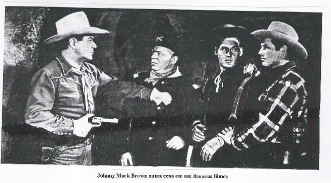 Johnny Mack Brow numa cena em um dos seus filmes
