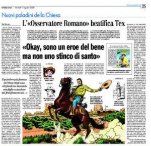 Jornal Osservatore Romano beatifica Tex
