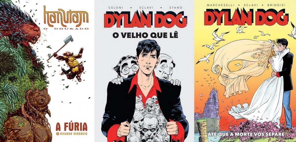 Hanuram o Dourado; Dylan Dog vol. 1 (O Velho que Lê) e Dylan Dog vol. 2 (Até que a Morte vos Separe)