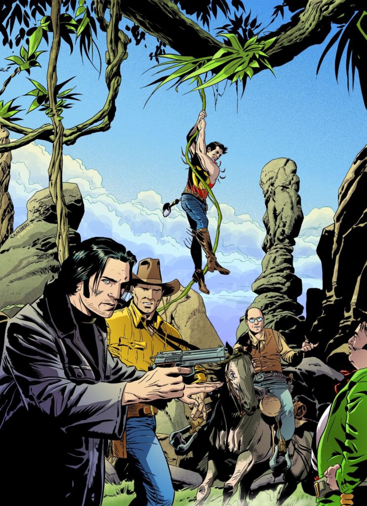Ilustração de Massimo Gamberi dedicada, há algum tempo, ao argumentista mais publicado em 2023 nos volumes Bonelli. Adivinham quem ele é?