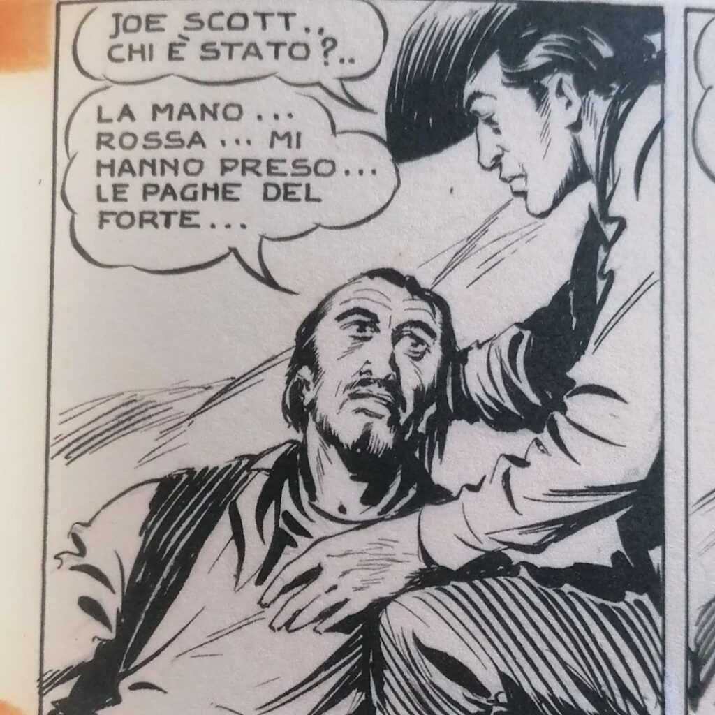 Tex Willer ouve as últimas palavras do seu amigo Joe Scott, scout do exército prestes a falecer! - Aurelio Galleppini; Outubro de 1948
