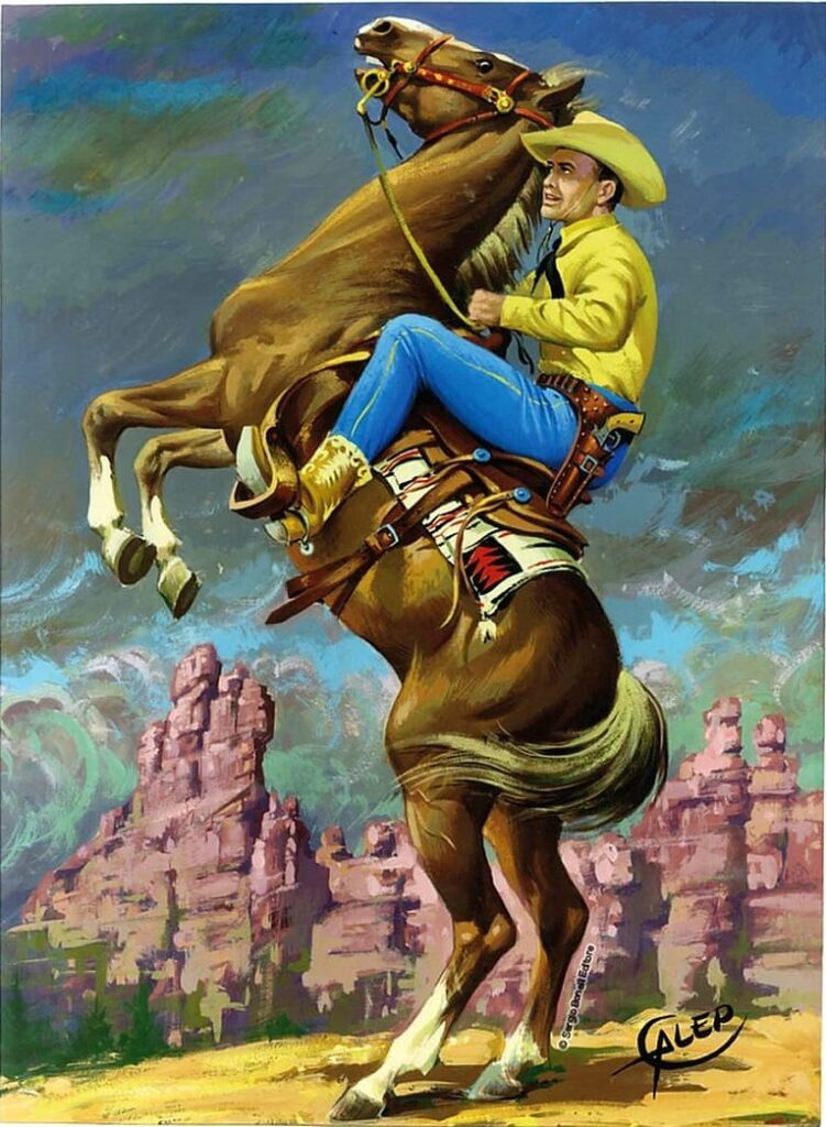 A deslumbrante e impactante ilustração de Aurelio Galleppini, o Mestre Galep, que foi usada pela Vecchi nas edições número 82 de Tex