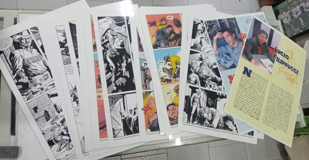 Artes de Giovanni Freghieri e de Lucio Filippucci para serem expostas na 10ª Mostra do Clube Tex Portugal