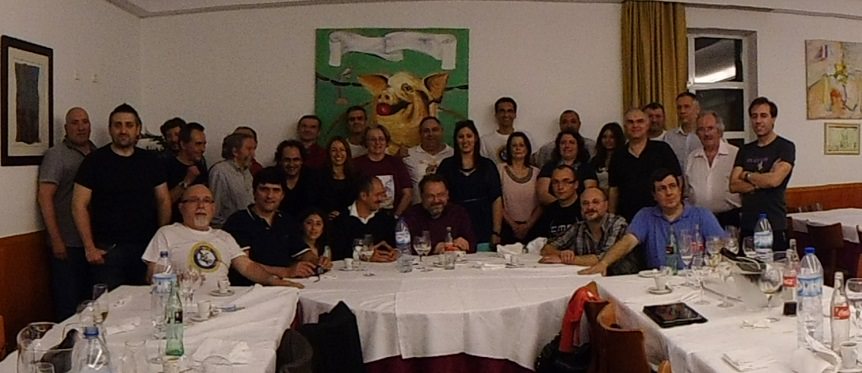 Tertúlia Texiana à mesa com a participação dos autores Massimo Rotundo e Maurizio Dotti na 3ª Mostra do Clube Tex Portugal em 2016