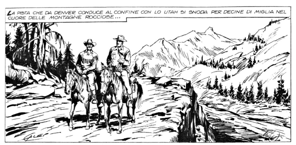 Primeira vinheta de Golden Pass desenhada por Galep e que permaneceu inédita devido à sua morte.
