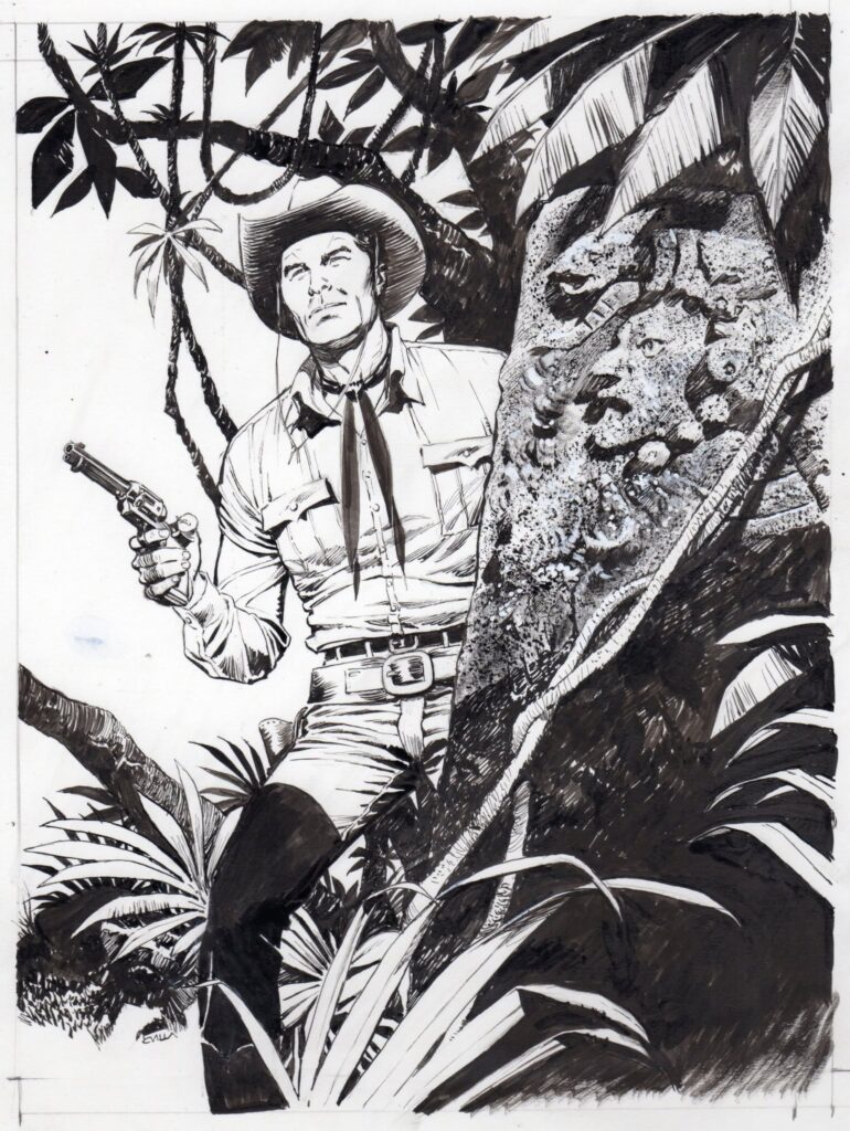 A arte original a preto e branco de Claudio Villa para a capa de Tex #791