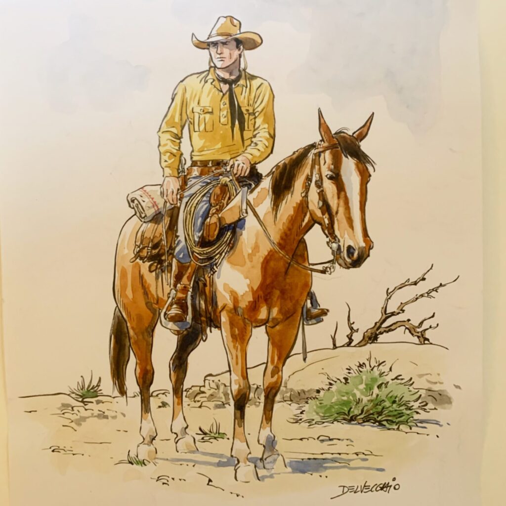 O famoso ranger Tex Willer na Arte de Pasquale Del Vecchio