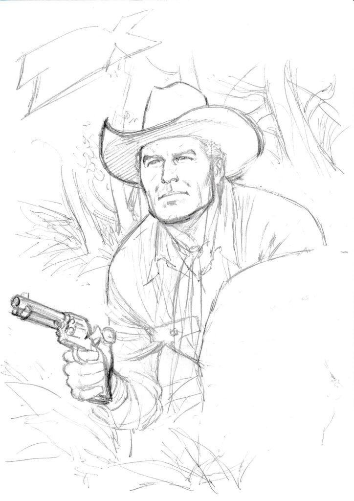 Quarto esboço, o eleito, da capa de Tex #791