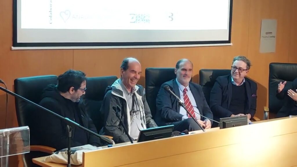 Frederic Volante e Ugolino Cossu na sessão de abertura da 11ª Mostra do Clube Tex Portugal